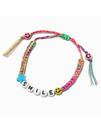 Bracelet de taille réglable tressé « Smile » visage souriant