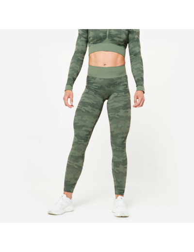 Legging sans couture femme, vert