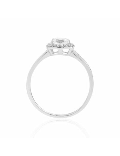 Bague CLEOR en Or 375/1000 Blanc et Oxyde Blanc