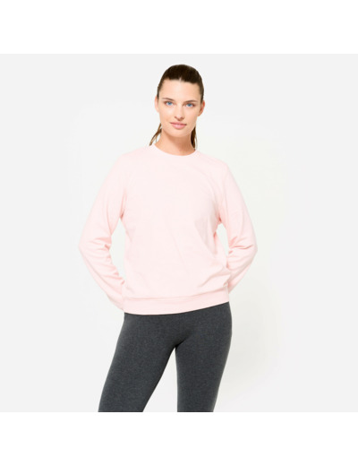 Sweat de training col rond femme, rose clair