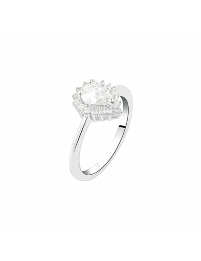 Solitaire CLEOR en Argent 925/1000 Blanc et Oxyde