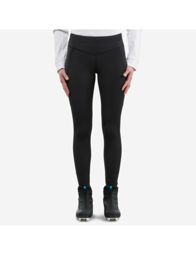 Collant chaud de ski de fond noir XC S TIGHT 100 femme