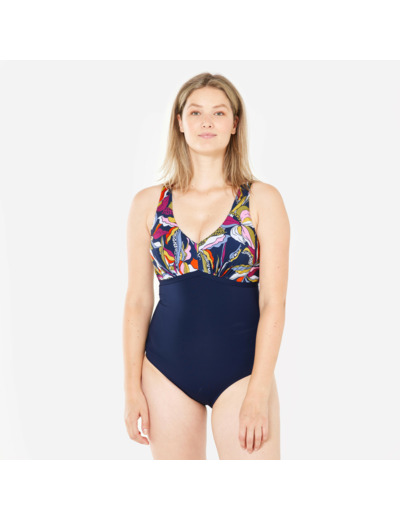 Maillot de bain 1 pièce aquafitness Femme - Rosy yvo bleu