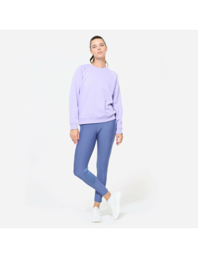 Sweat de fitness en molleton femme, lavande