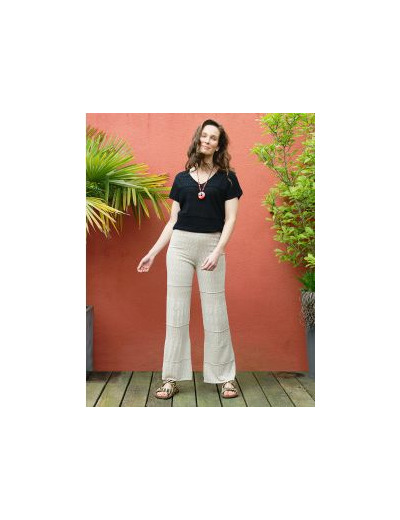 Pantalon crochet beige