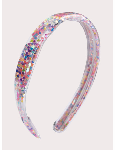 Serre-tête transparent à paillettes multicolores pour fille