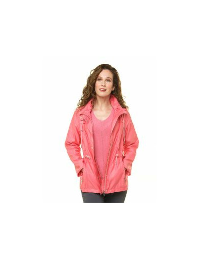 Parka courte rouge corail