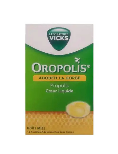 Vicks Oropolis Pastilles à Sucer Coeur Liquide Miel B/16