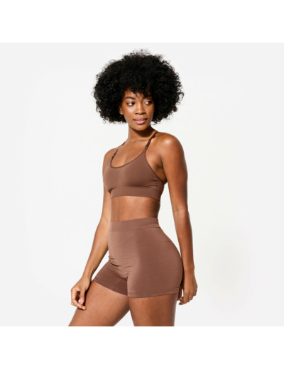 Short danse modern'jazz seamless taille haute Femme - marron foncé