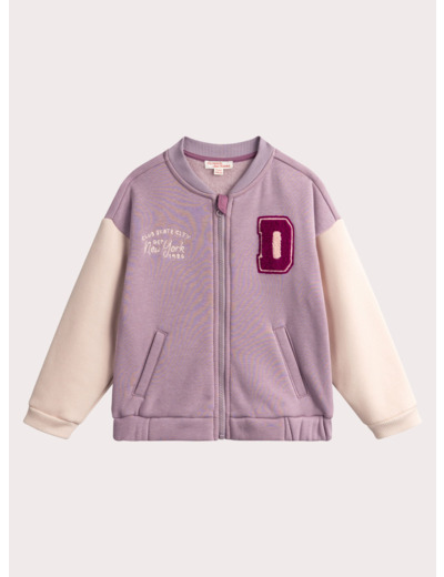 Haut de jogging lilas doublé chaud pour fille