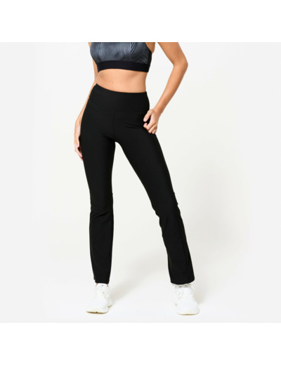 Legging de fitness bas droit femme, noir