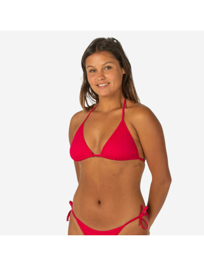 Haut de maillot de bain femme triangle coulissant mae rouge