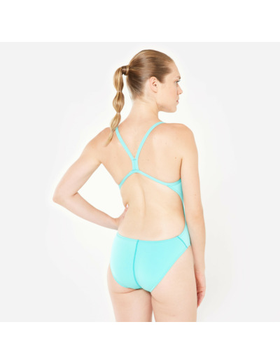 Maillot 1 pièce ultra résistant au chlore natation - Arena solid water turquoise