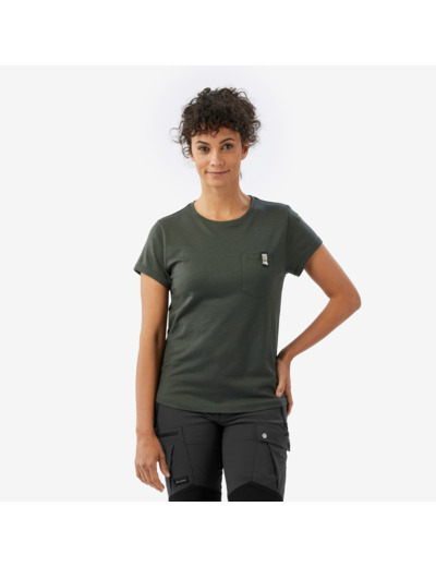 T-shirt manches courtes 100 % laine mérinos femme, Merino 100% vert