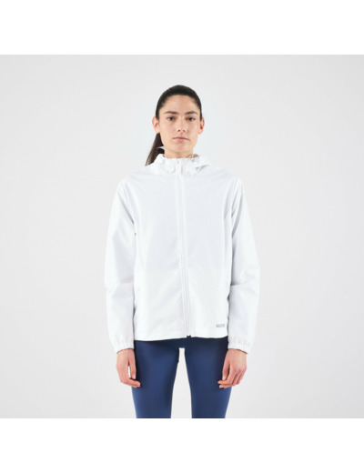 Veste imperméable de running Femme - KIPRUN Run 100 Rain Blanche