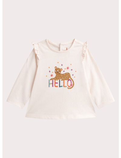 T-shirt à animation léopard pour bébé fille