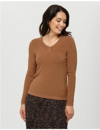 Pull irisé marron