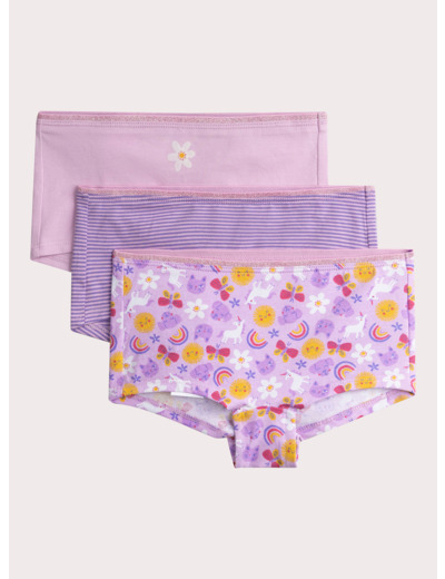 Lot de 3 shorty fantaisies pour fille