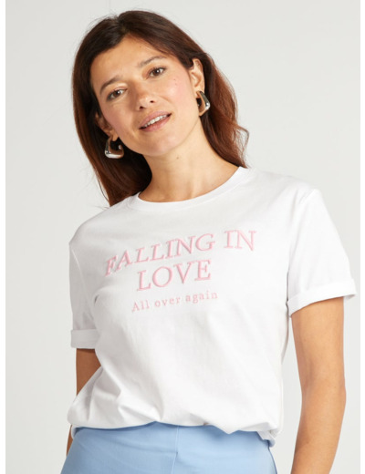 T-shirt à manches courtes - Saint-valentin - Blanc