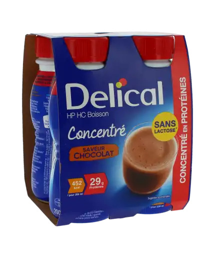 Delical Boisson Hp Hc Concentrée Nutriment Chocolat 4 Bouteilles/200ml