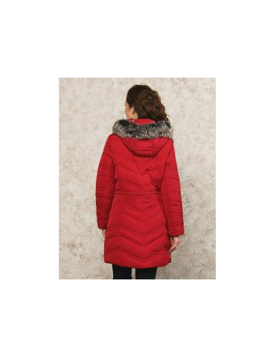 Parka longue rouge