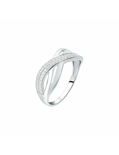 Bague CLEOR en Argent 925/1000 Blanc et Oxyde Blanc