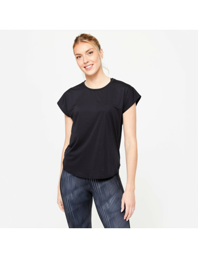 T-shirt ample lasercut cardio training femme Noir