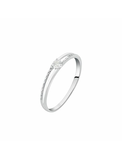 Bague CLEOR en Or 375/1000 Blanc et Diamant