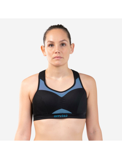 Brassière de rugby Femme - R500 noir bleu