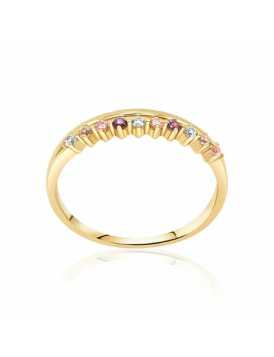 Bague CLEOR en Argent 925/1000 Jaune et Oxyde Multicolore