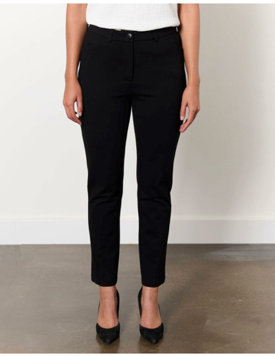 Pantalon 7/8 cigarette uni NOIR Femme