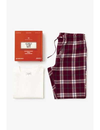 Coffret ensemble pyjama en flanelle - Rouge