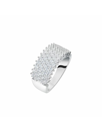 Bague CLEOR en Argent 925/1000 Blanc et Oxyde