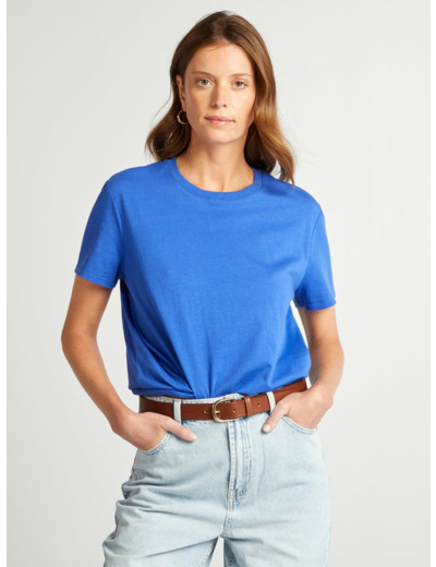 T-shirt en jersey manches courtes - bleu