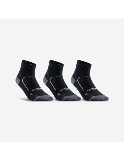 CHAUSSETTES DE SPORT MI-HAUTES ARTENGO RS 900 NOIR BLANC LOT DE 3