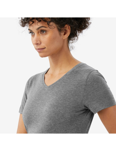 T-shirt manches courtes lyocell et laine mérinos femme, Merino Fresh gris