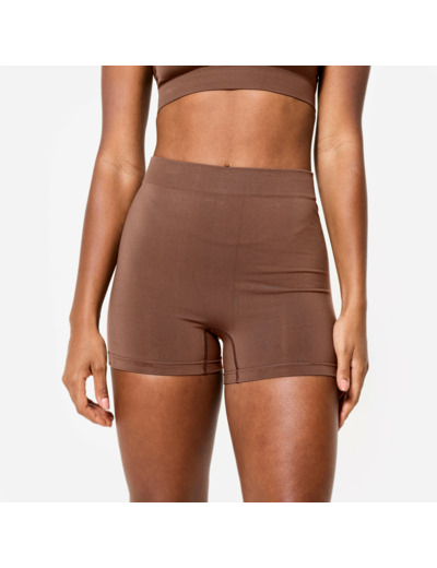 Short danse modern'jazz seamless taille haute Femme - marron foncé