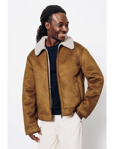 Blouson bombardier en sherpa - Camel