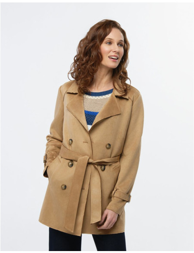 Trench suédine beige