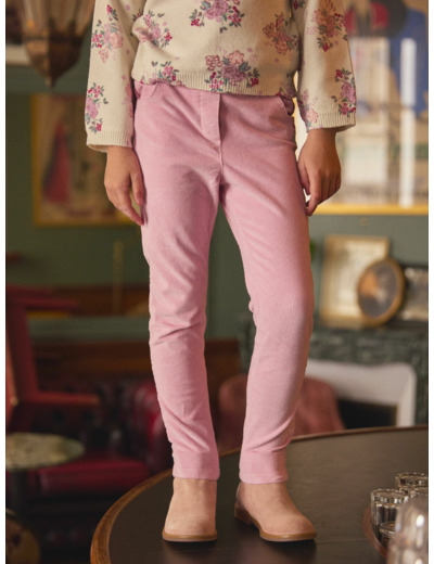 Pantalon en velours rose