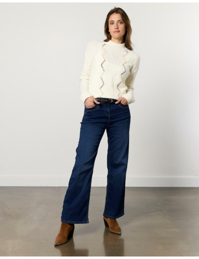 Jean long flare MARINE Femme