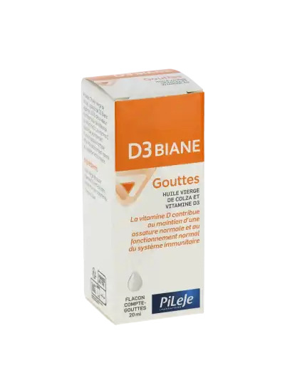 Pileje D3 Biane Gouttes - Vitamine D Flacon Compte-goutte 20ml