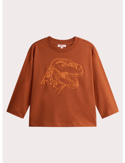 T-shirt orange animation dino pour garçon