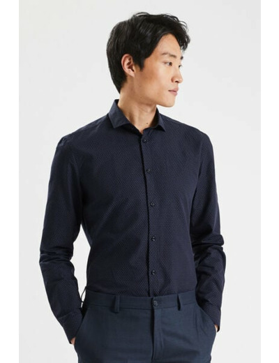 Chemise en coton slim - Noir