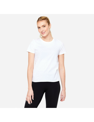 T-shirt Fitness Femme - 100 Blanc glacier