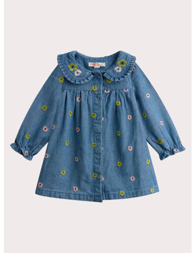 Robe en denim brodé pour bébé fille