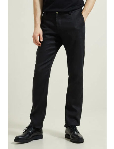 Pantalon en lin droit - Noir