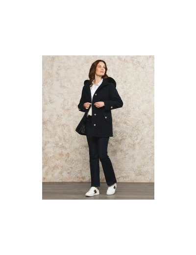 Manteau laine marine