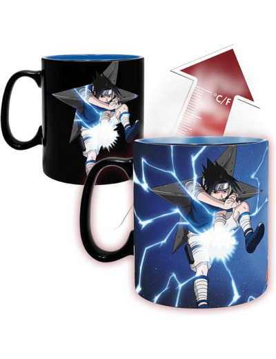 ABYstyle Abysse Corp Naruto Tasse à effet thermique Naruto & Sasuke Noir Imprimé 100% céramique Capacité env. 460 ml Z108990