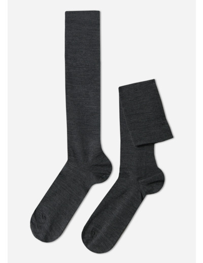 Chaussettes longues en laine et coton pour homme